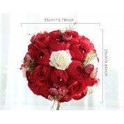 Red Turquoise Fake Floral Arrangements