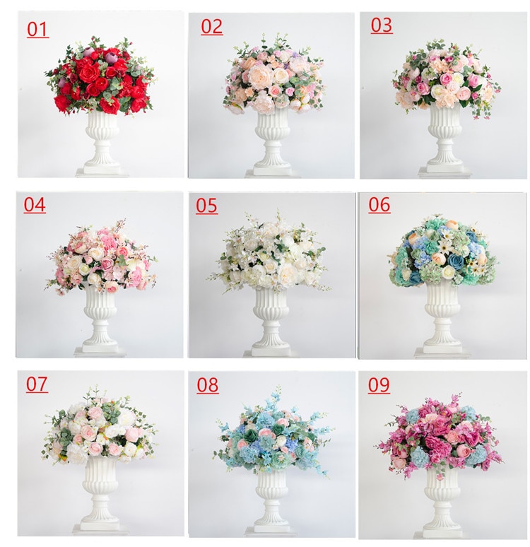 Selection and arrangement of floral and non-floral decor elements.