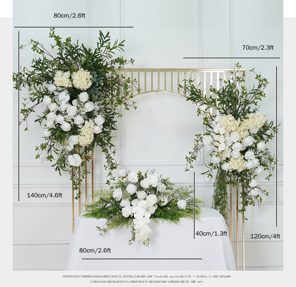 Floral arrangements and garlands for a wedding mirror