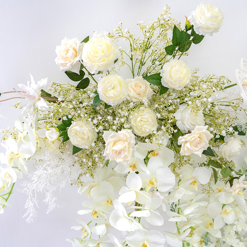 Adding decorative elements to enhance wedding flower cones